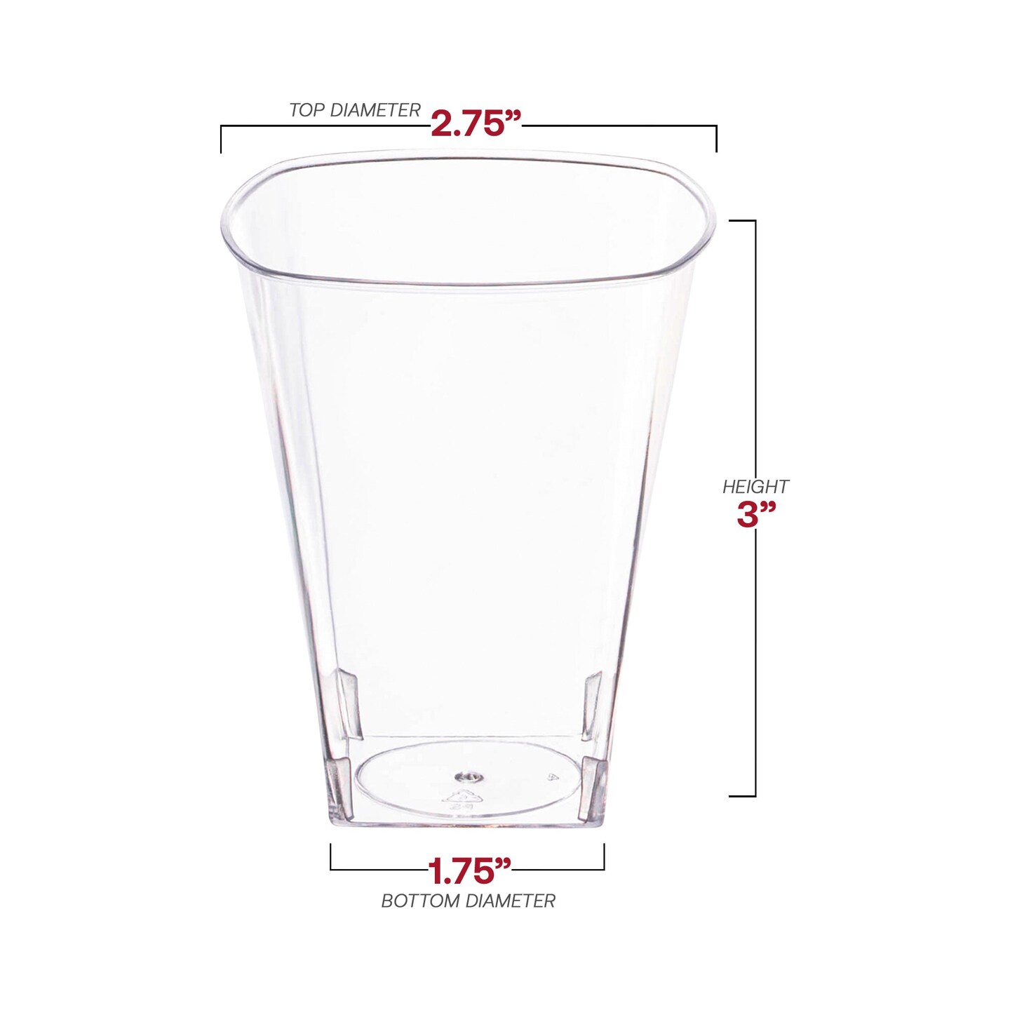 Clear Square Plastic Cups - 8 oz. (336 Cups)