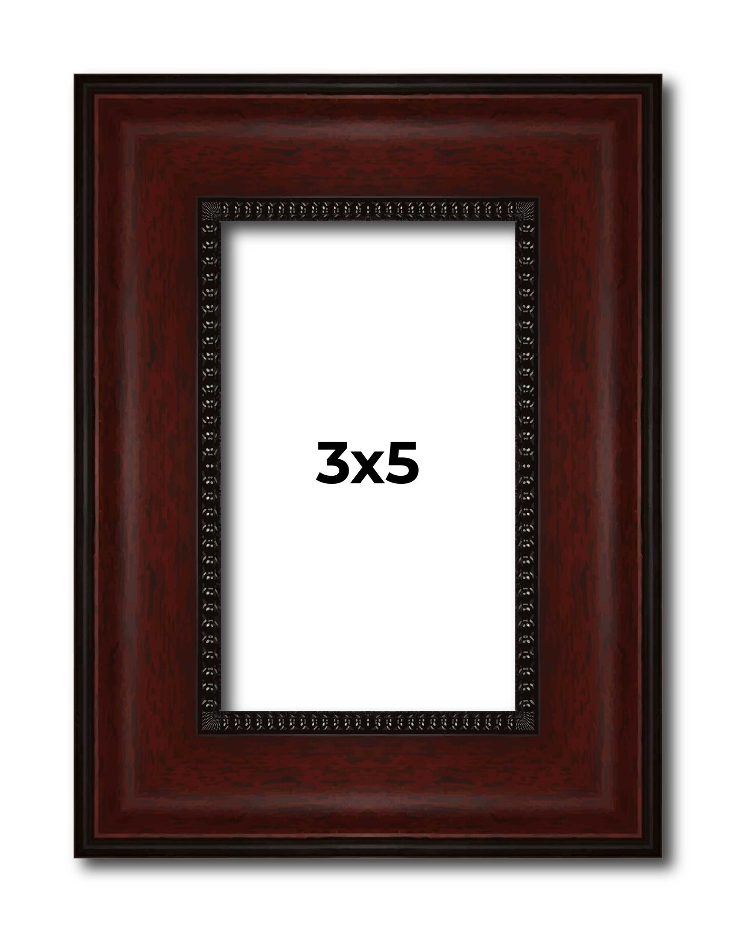 Photo Size Distressed Brown Picture Frame - UV Acrylic, Foam Board Backing, Hanging Hardware