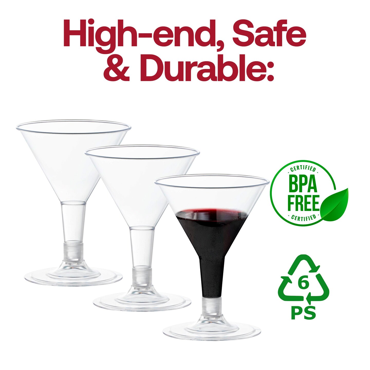 Clear Plastic Mini Martini Shot Glasses - 2 oz. (192 Glasses)