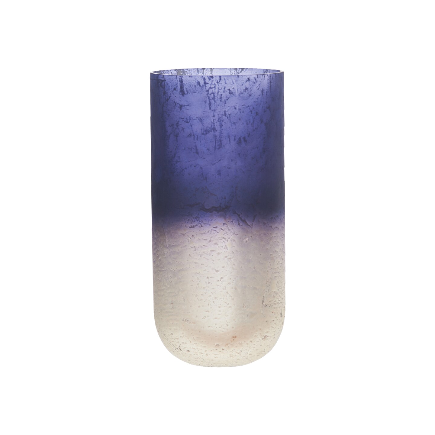 Tall Narrow Navy Glass Vase