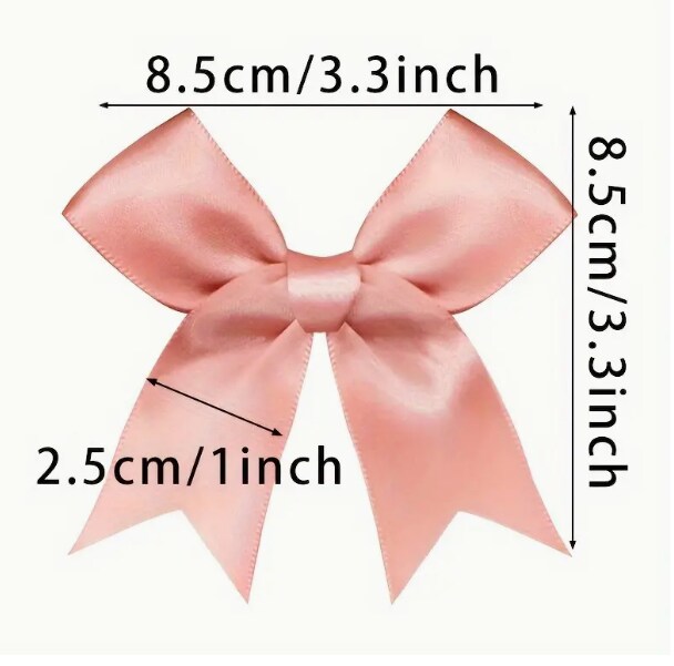 12 Ct Peach Bows Satin Ribbon
