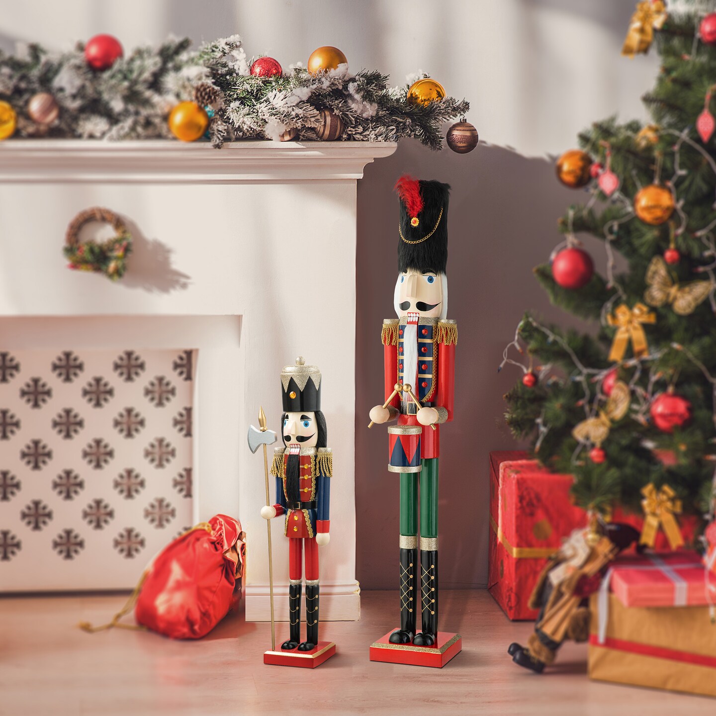 42&#x22;H Wooden Christmas King/Soldier Nutcracker Porch Decor