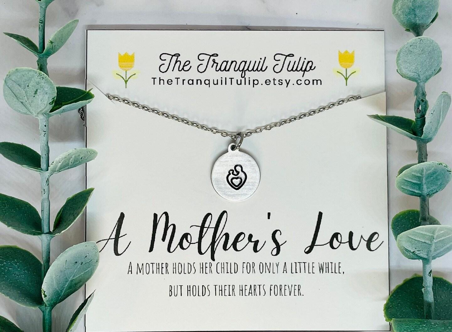 Mothers Love Necklace Mother Child Jewelry -Family Pendant Necklace  with Card Mother’s Day Gift Silver|Gold|Rose Gold Charms MakerPlace  by