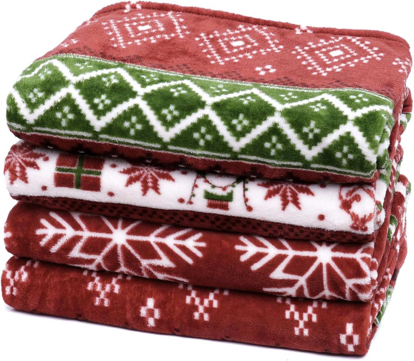 Printed Fleece Blanket Twin Size, No Shed No Pilling Ultra Soft Plush Cozy Xmas Prints Theme Home D&#xE9;cor Flannel Blanket for Bed, Sofa, Couch and Gift, 66&#x22; X 90&#x22;, Retro Christmas