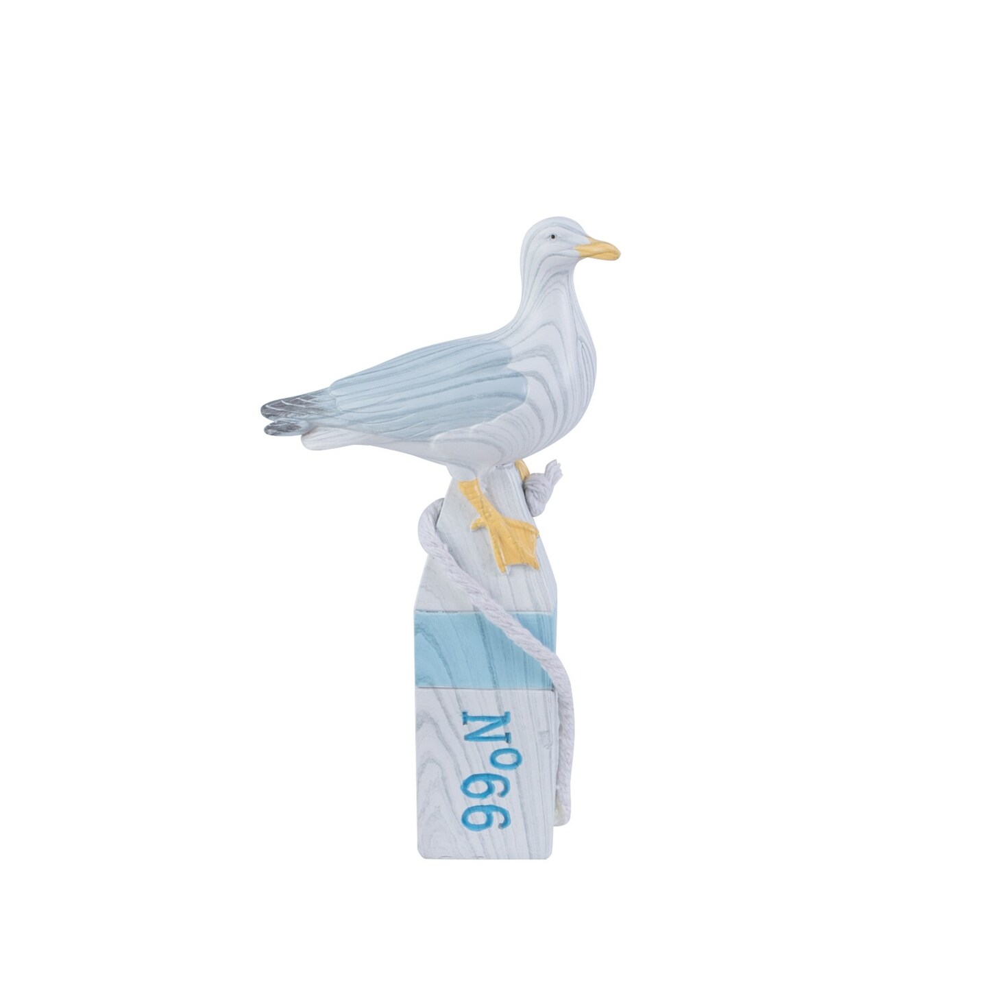 Med. Seagull On Buoy Figure Coastal Beach House Decor Decoration