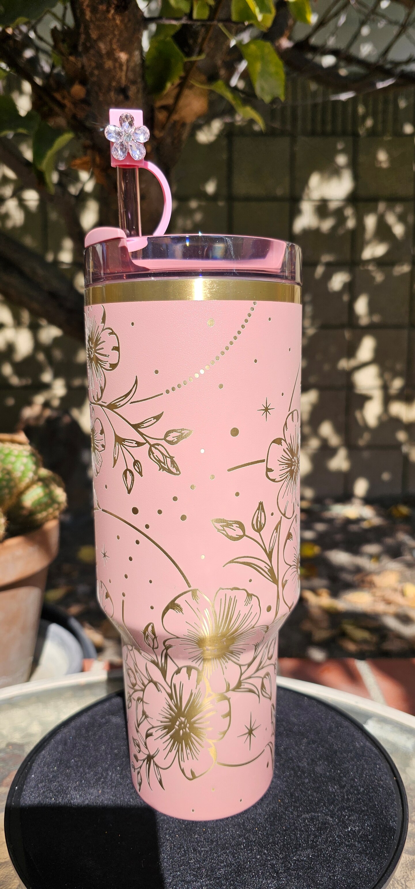 Free Shipping Authentic 30oz 40oz Stanley Antique Pink Boho Floral Laser  Engraved | MakerPlace by Michaels