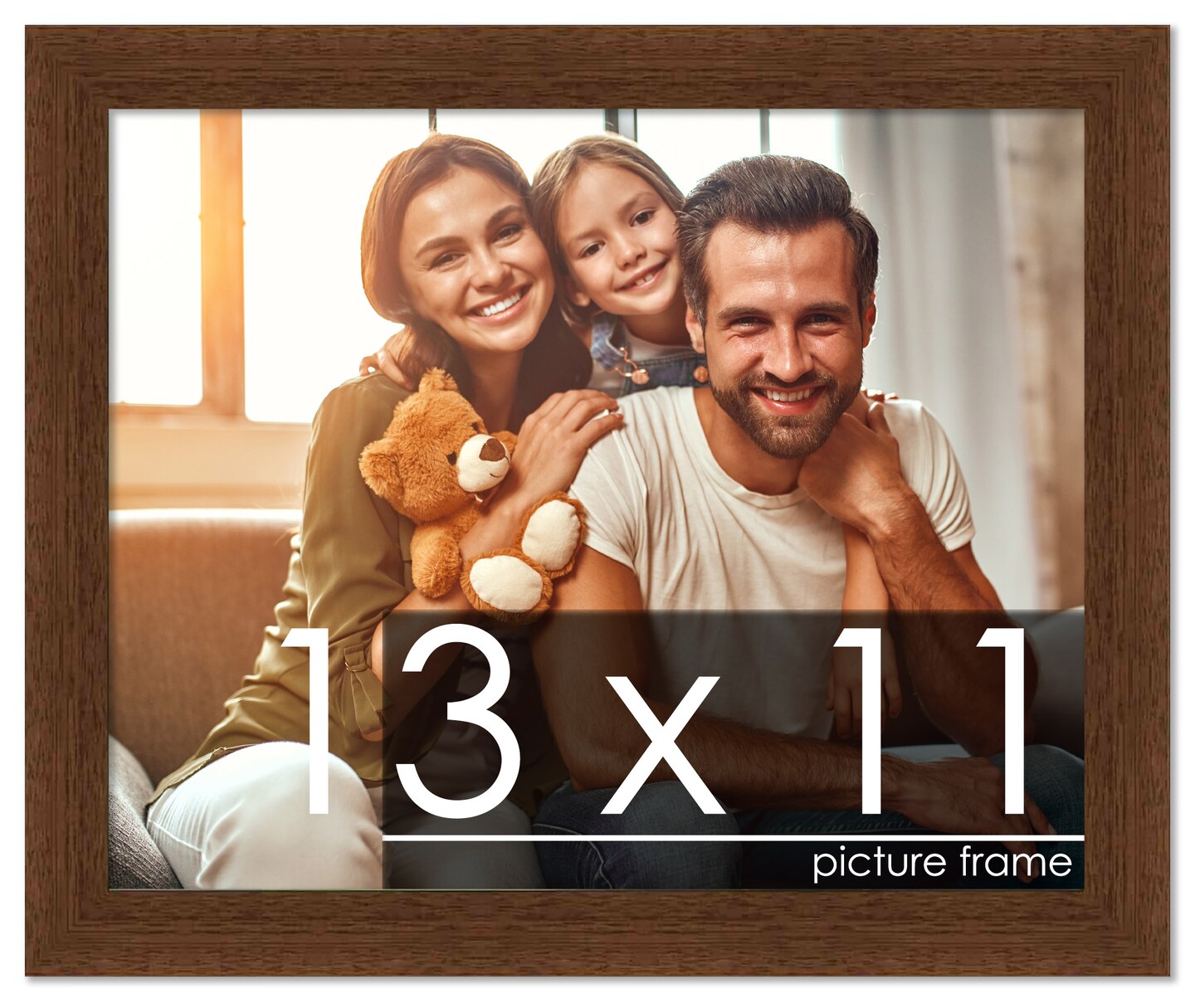 Photo Size Simple Brown Picture Frame - UV Acrylic, Foam Board
