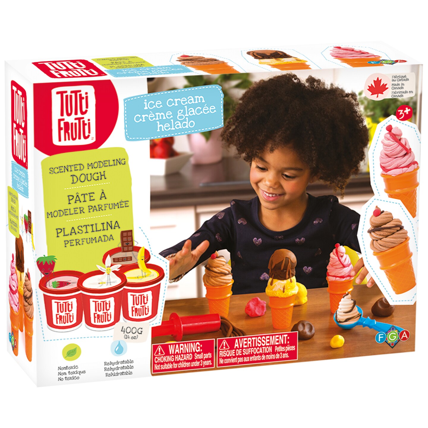 Tutti Frutti: Ice Cream Scented Modeling Dough Craft Kit w/ Molds &#x26; Tools, Kids Ages 3+