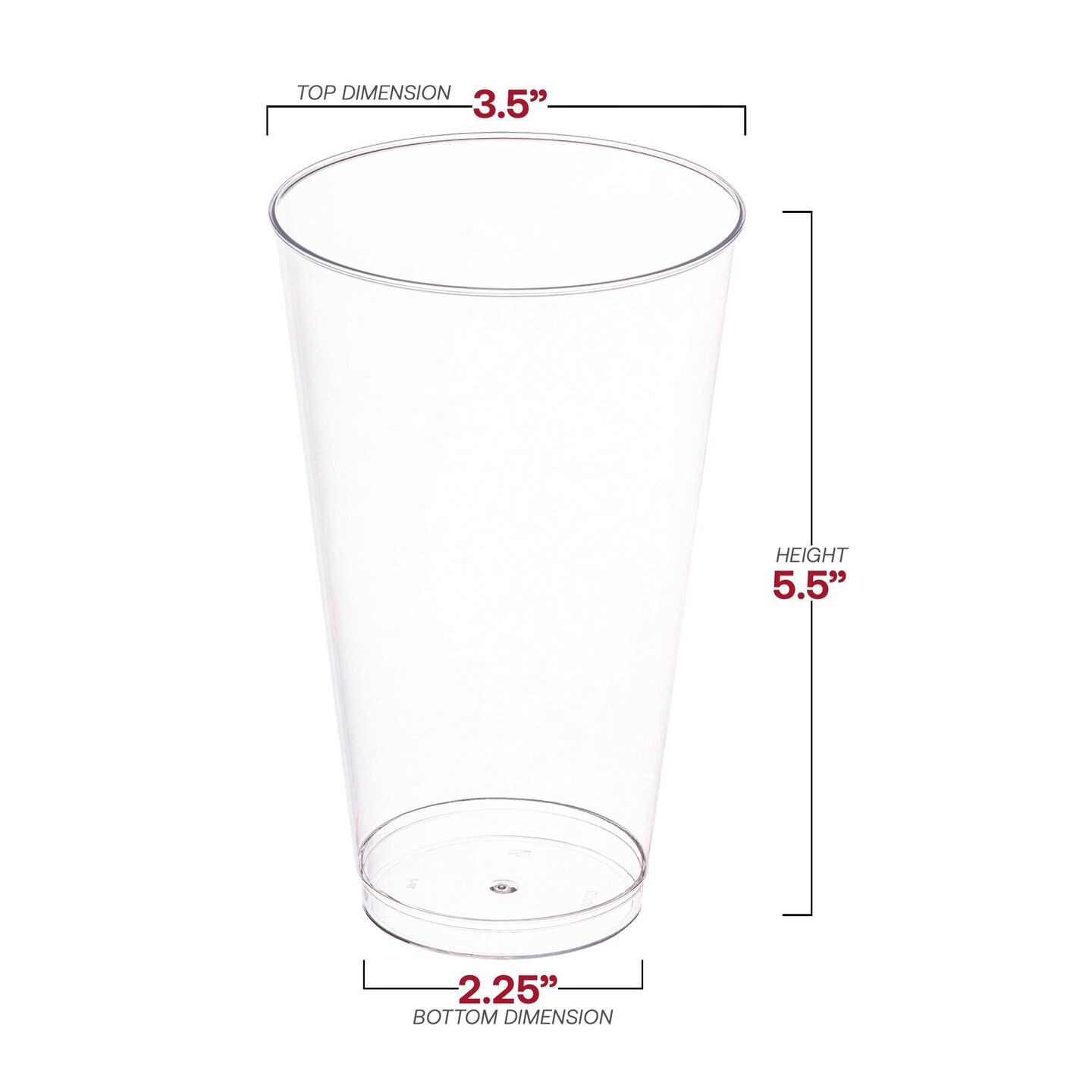 Crystal Clear Plastic Disposable Tall Iced Tea Cups - 16 oz. (500 Cups)