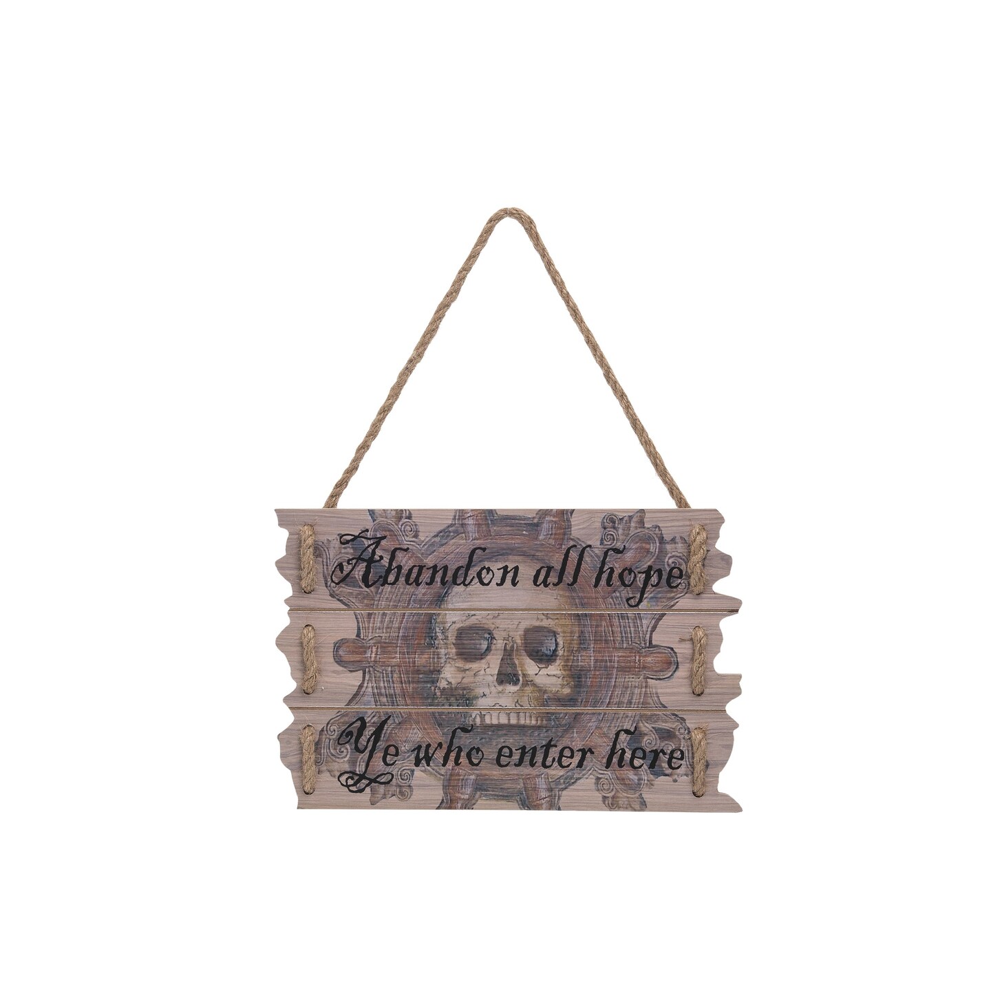 Abandon All Hope Wall Hanging Composite Decor Decoration Sign Home Decor 11.8 x 0.35 x 7.8 Inches.