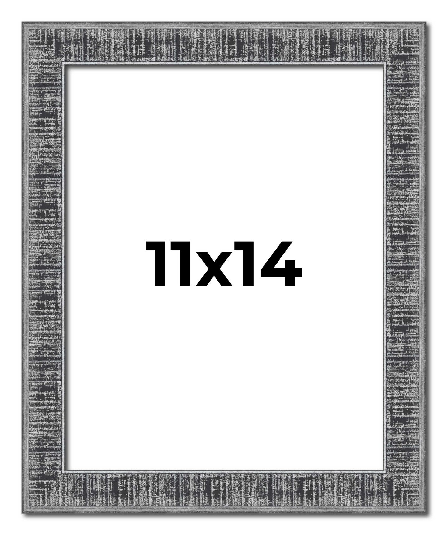 Photo Size Distressed Black Picture Frame - UV Acrylic, Foam Board Backing, Hanging Hardware