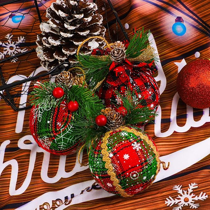 Christmas Tree Hanging Baubles Rustic Ornaments Shatterproof Christmas Tree Ornaments for Christmas Decorations