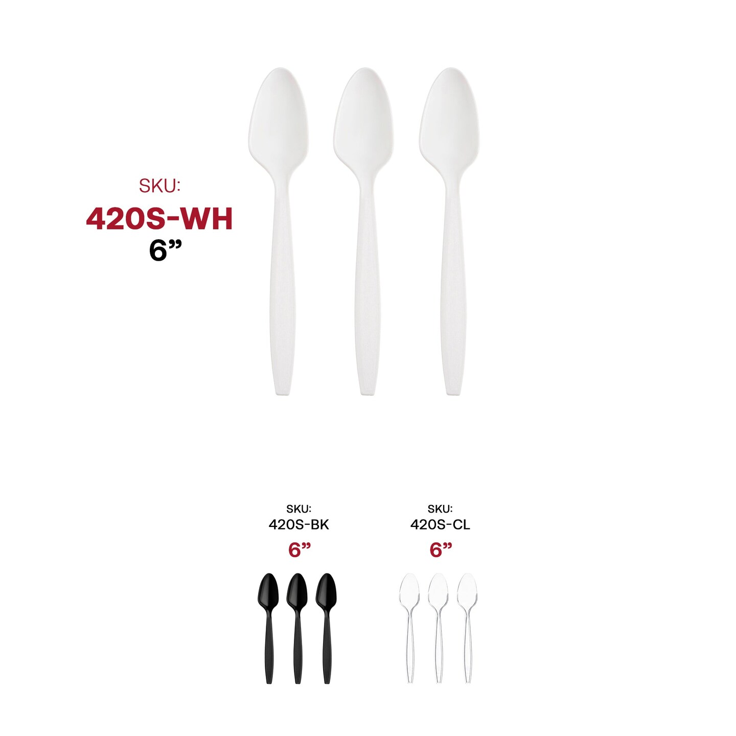 White Plastic Disposable Spoons (1000 Spoons)
