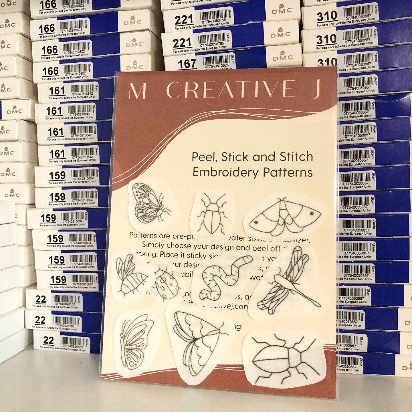 MCreativeJ Bugs Embroidery Patterns - Stick and Stitch Insect Embroidery