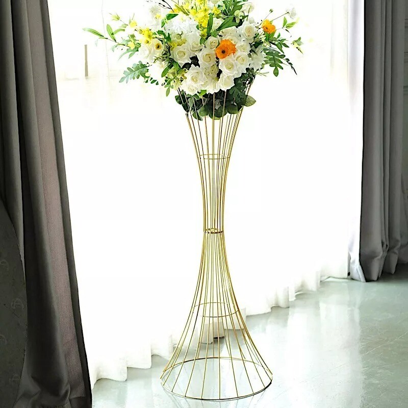 48" Gold Reversible Trumpet Metal FLOWER STAND Centerpiece Pedestal Party Events