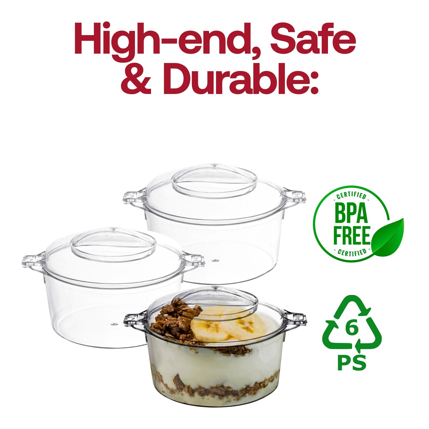 Clear Round Disposable Plastic Mini Dessert Pots - 3.4 oz. (288 Pots)