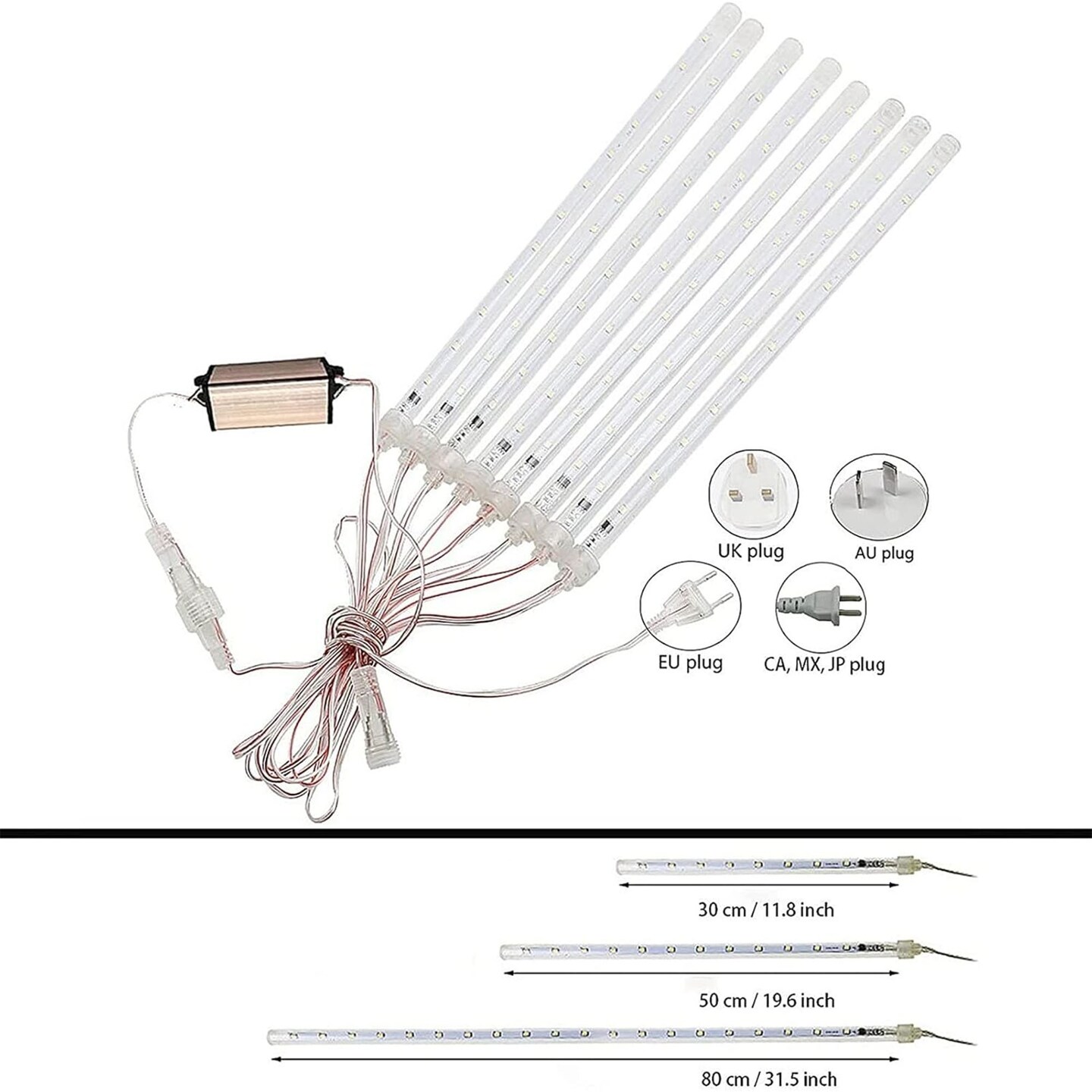 8 Tubes Snowfall 50cm Warm White UL