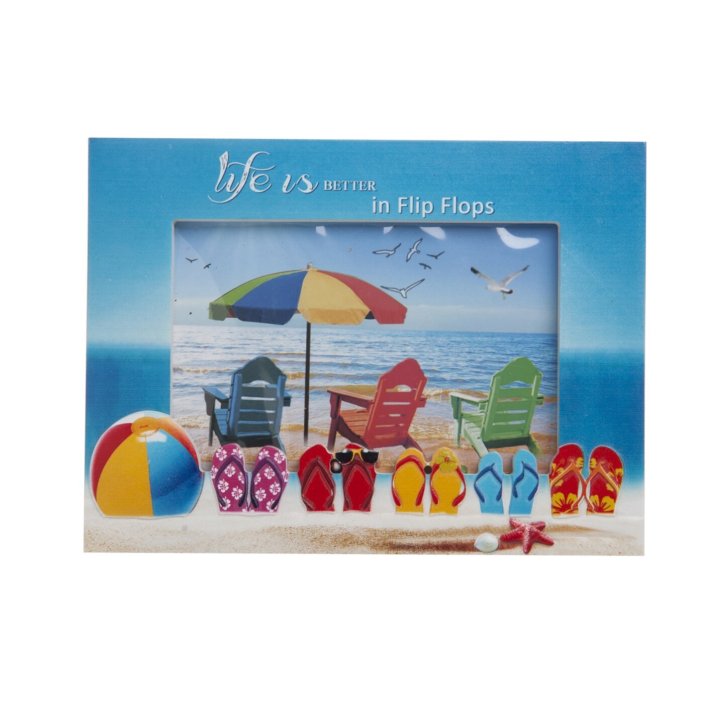 Resin 4x6 Flip Flop Frame Photo Frame Picture Holder for Wall Shelf or Tabletop Decor Decoration