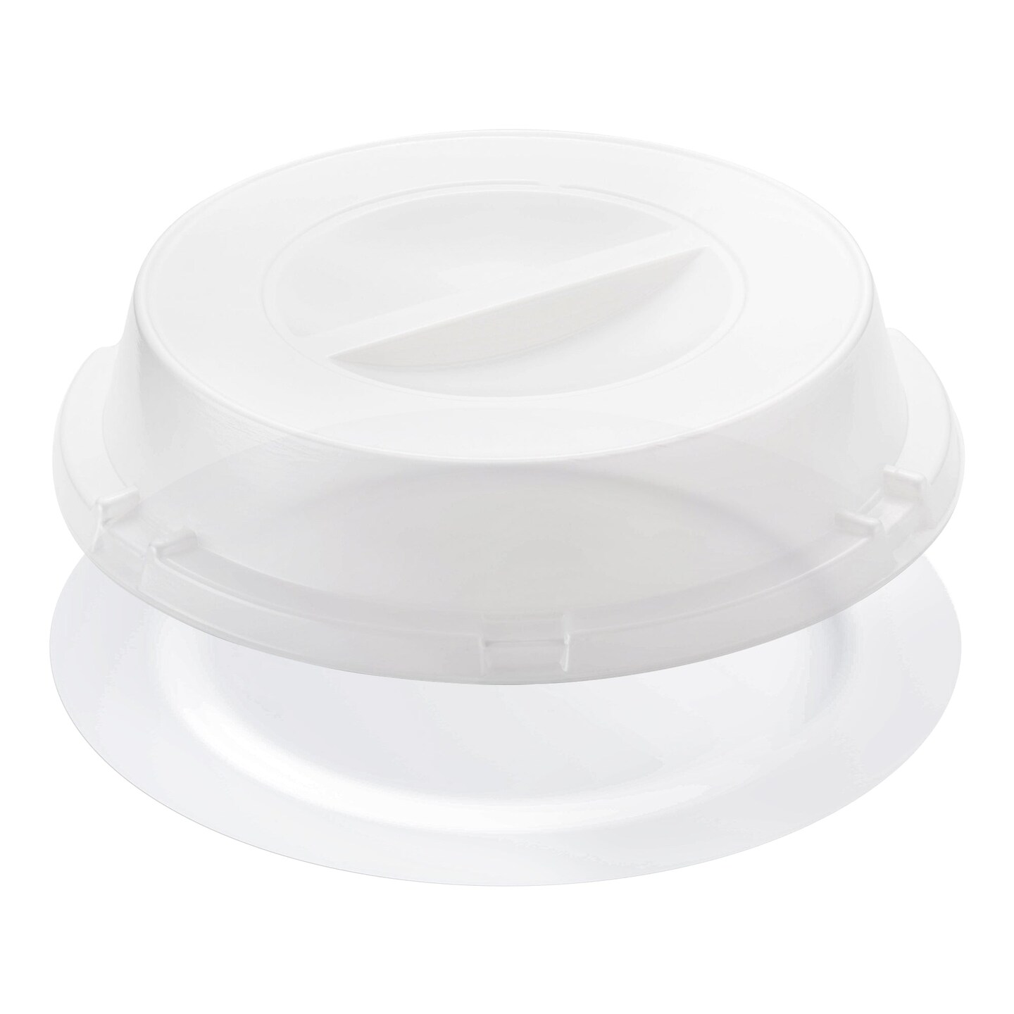Solid White Disposable Plastic Buffet Plates with Clear Dome Lids - 9&#x22; (500 Settings)