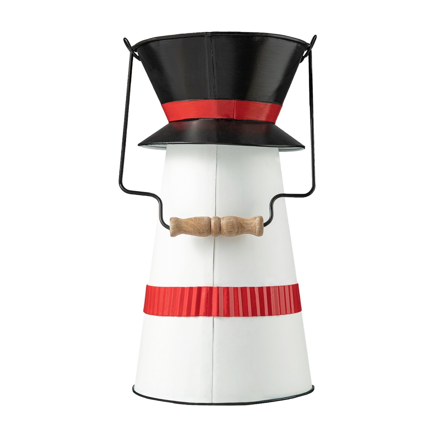 19.50&#x22;H Metal Snowman Decorative Bucket