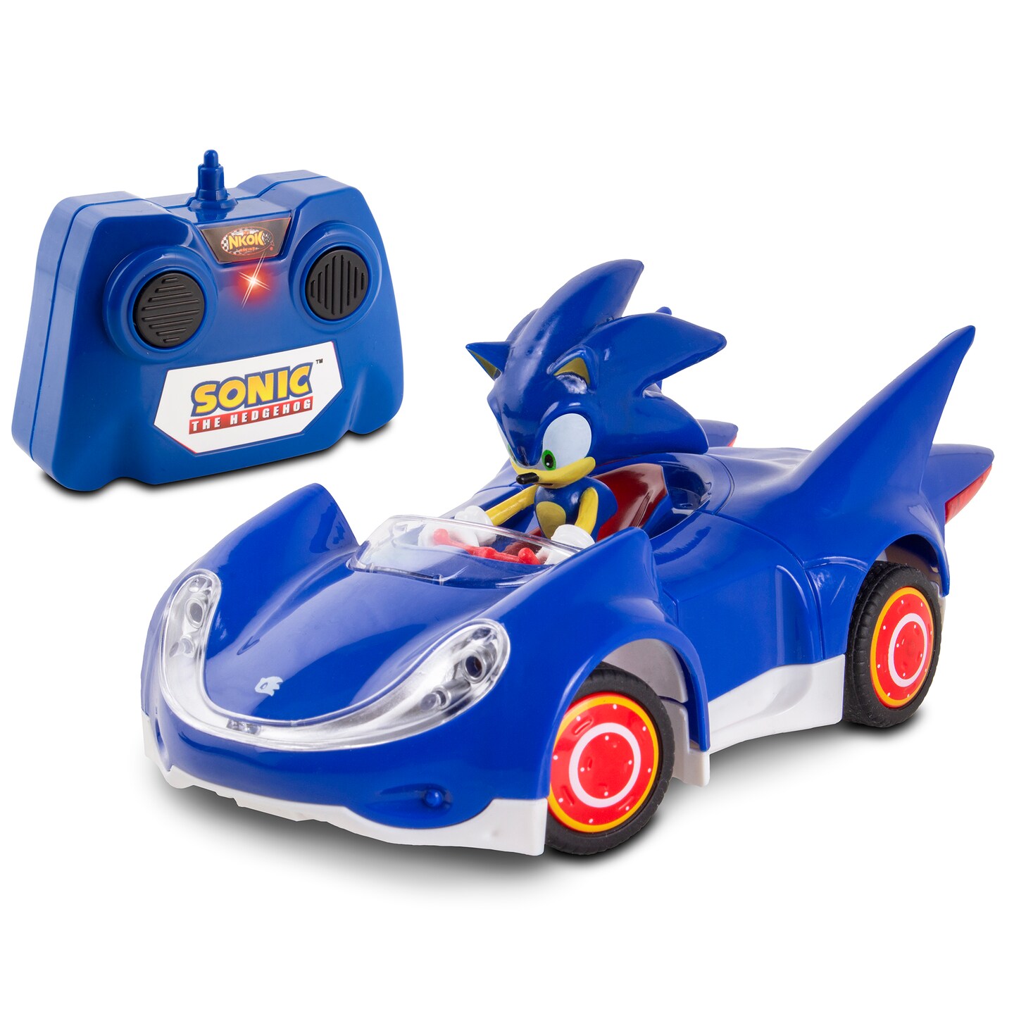 Sonic &#x26; Sega All-Stars Racing RC: Sonic - NKOK (681), 1:28 Scale 2.4GHz Remote Controlled Car, 6.5&#x22; Compact Design, Officially Licensed Sega Sonic The Hedgehog, Battery Powered, Transmit Up To 150&#x27;, Ages 6+