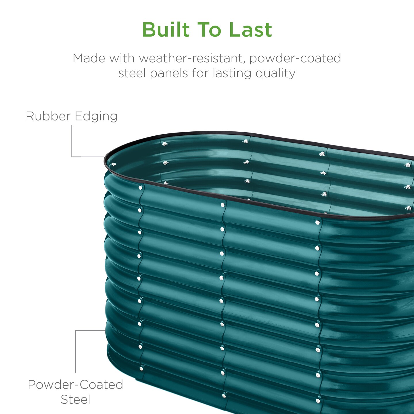 Best Choice Products 4x2x2ft Outdoor Raised Metal Oval Garden Bed, Planter Box for Vegetables, Flowers