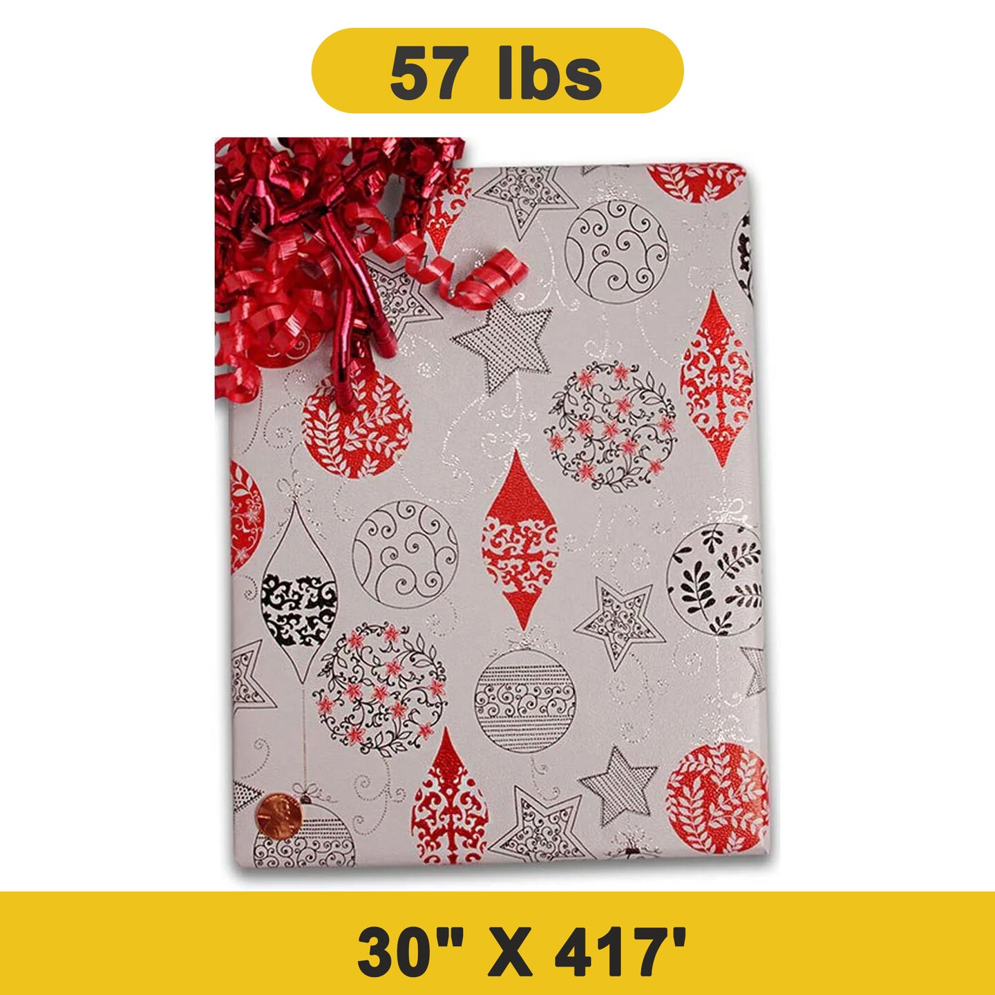 Joyful Ornament Gift Wrap Roll 30&#x22; x 417&#x27; 1 Roll