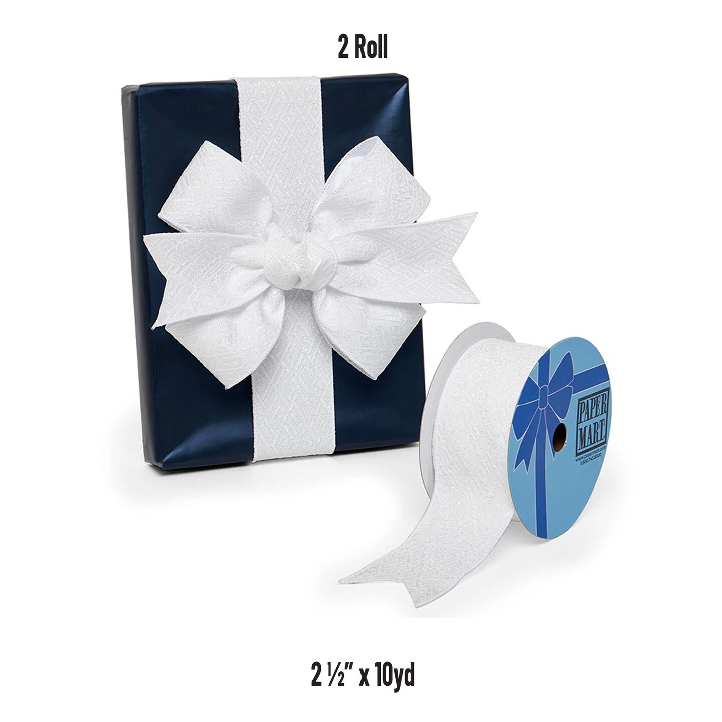 Textured Diamond Block Design Wired Ribbon 2.5
