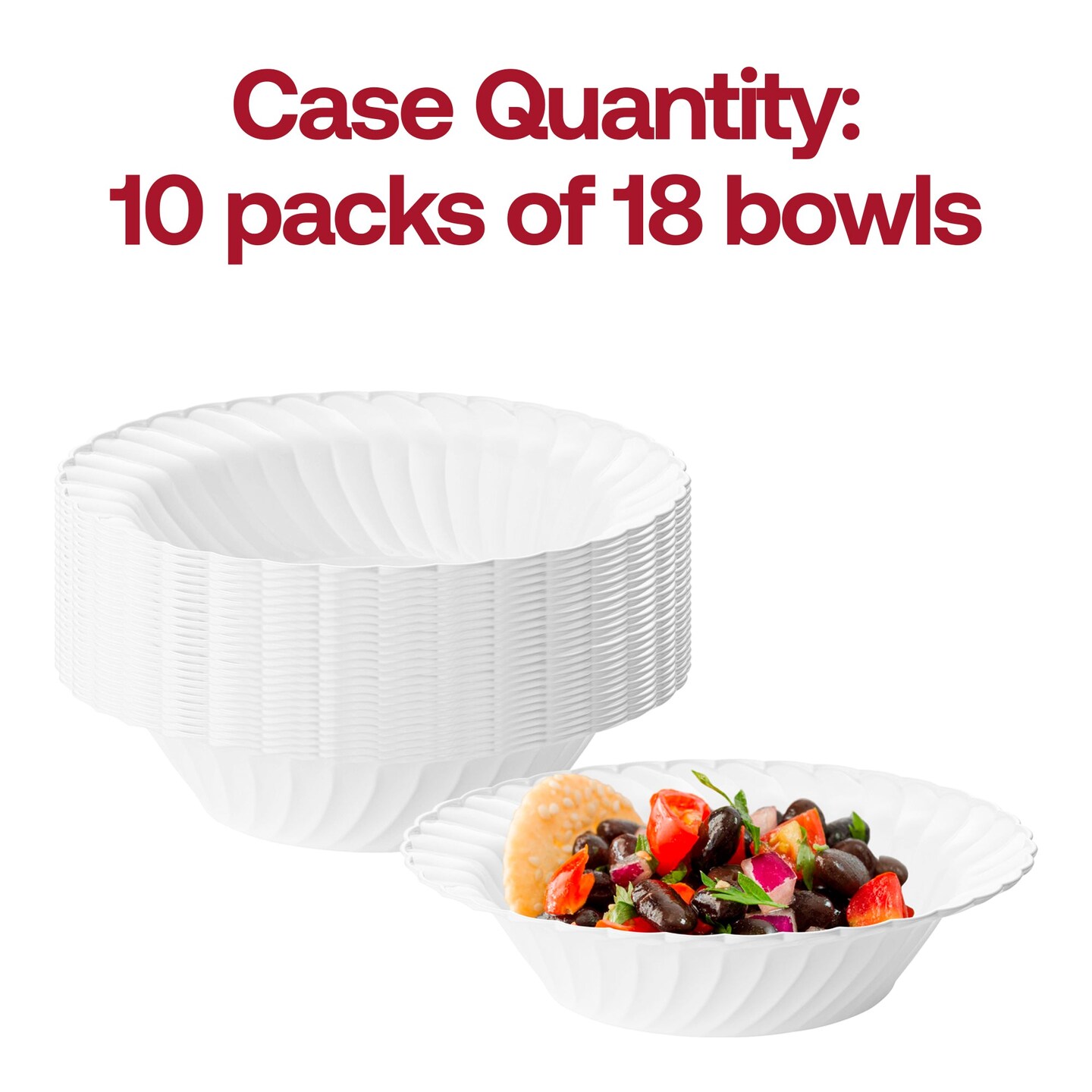 White Flair Plastic Soup Bowls - 12 oz. (180 Bowls)