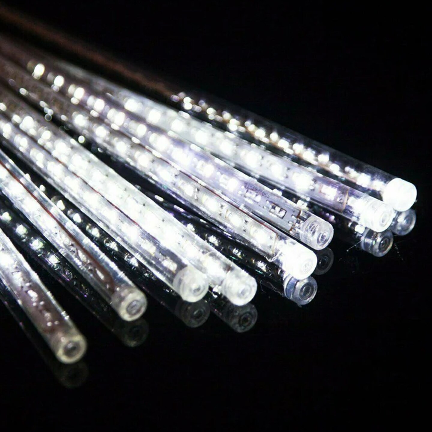 Meteor Snowfall 144 LED Lights 8 tubes 30cm 7 FT long, Colour: White ...