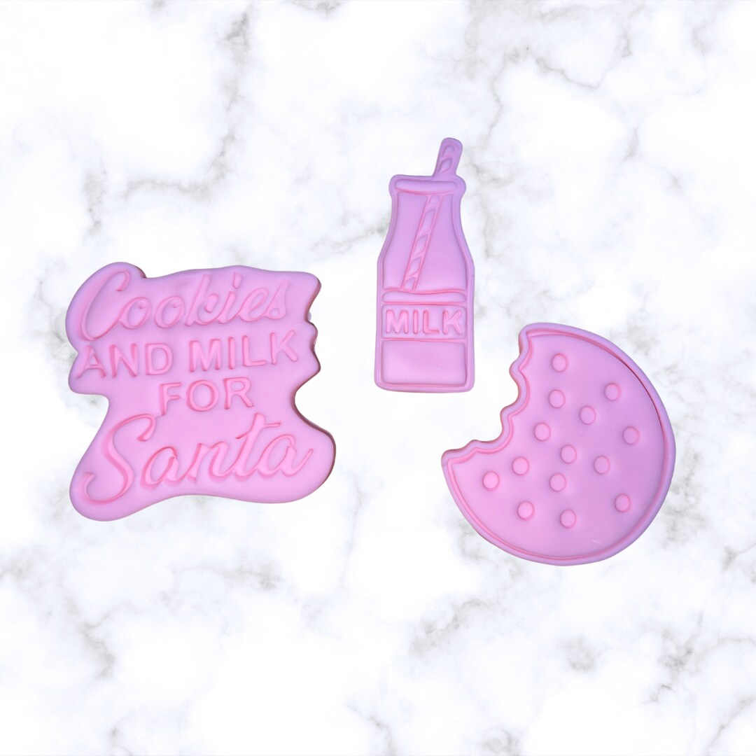 Cookies and Milk Santa Cookie Cutter + Stamp