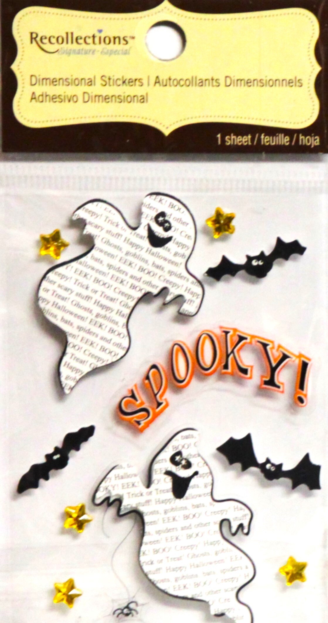 Recollections Vintage Halloween Ghosts &#x26; Bats Dimensional Stickers