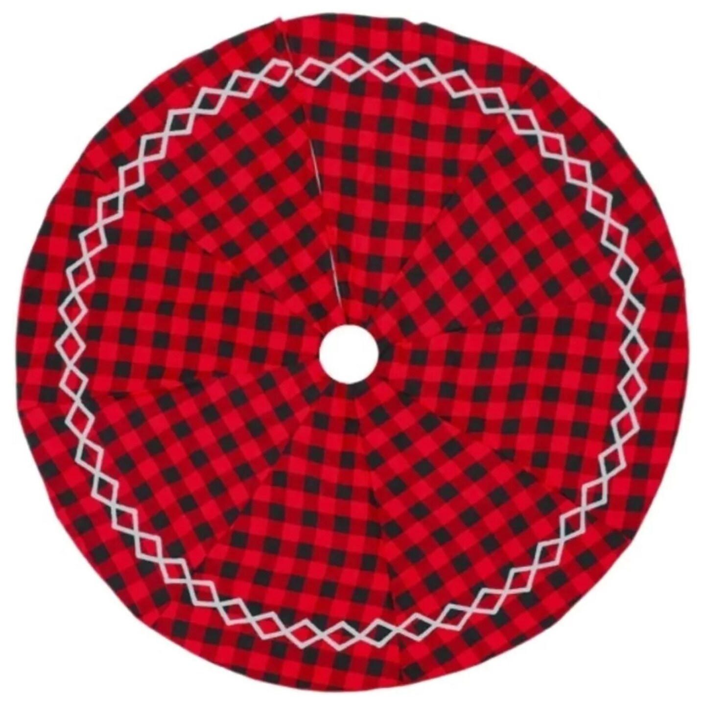Kitcheniva Christmas Tree Skirt Lattice Pattern Rustic Farmhouse Decor 36&#x22; to 48&#x22;