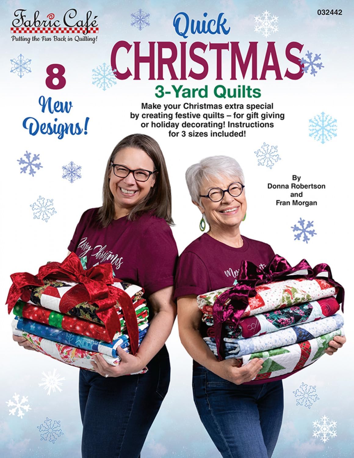 Quick Christmas 3-Yard Quilts Pattern - 8 Festive Designs for Lap, Twin, and Queen/King Sizes