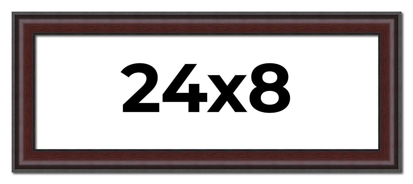 Panoramic Linear Brown Picture Frame - UV Acrylic, Foam Board Backing, Hanging Hardware