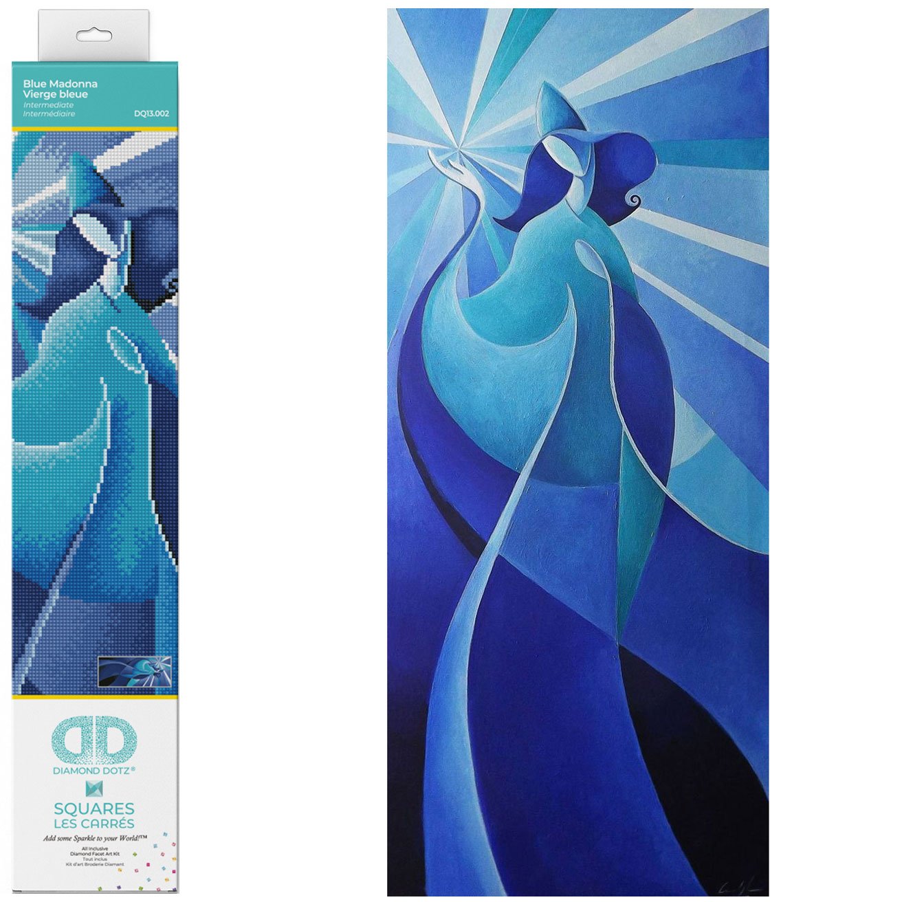Diamond Dotz Blue Madonna Diamond Painting Kits for Adults - Diamond Art Kits a Relaxing Creative Craft Kit with Dotz Gems 12.6x30.3