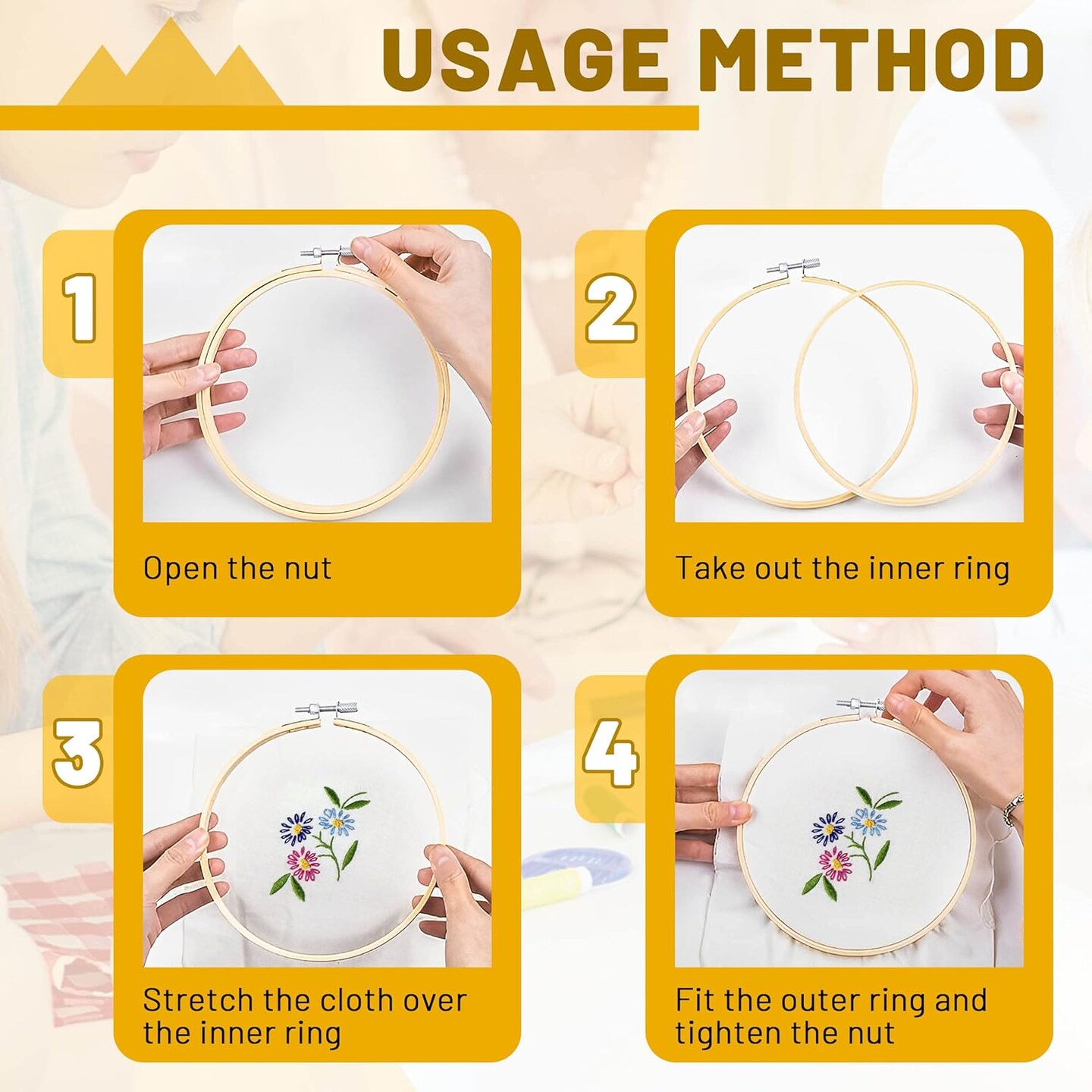 3 Inch 12 Pieces Small Embroidery Hoops Bamboo Circle Cross