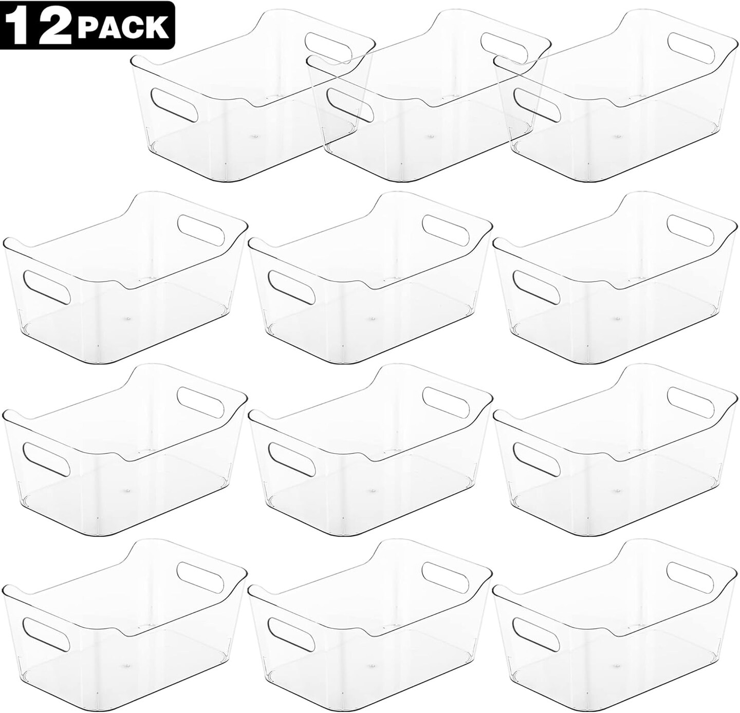 12 Pack Plastic Storage Bin