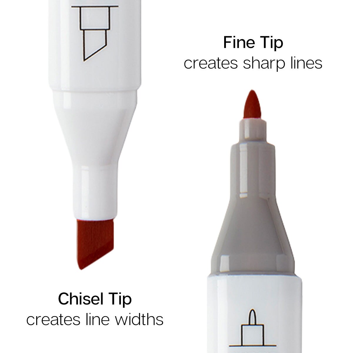 KINGART® PRO Double-Ended Art Alcohol Markers, 12 Landscape Palette Colors with Both Fine & Chisel Tips and Superior Blendability