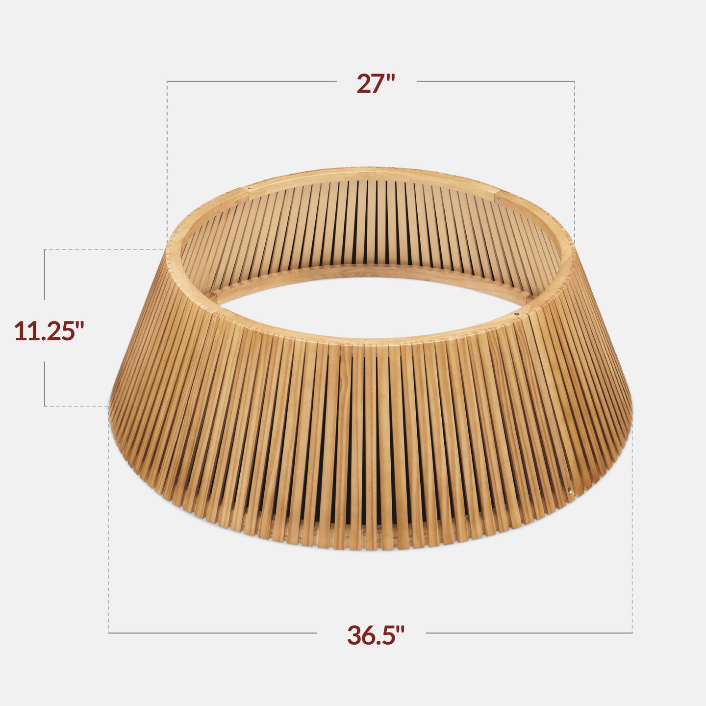 Best Choice Products 36in Christmas Tree Collar, Solid Wood Slatted Tree Skirt Holiday Accessory for Home
