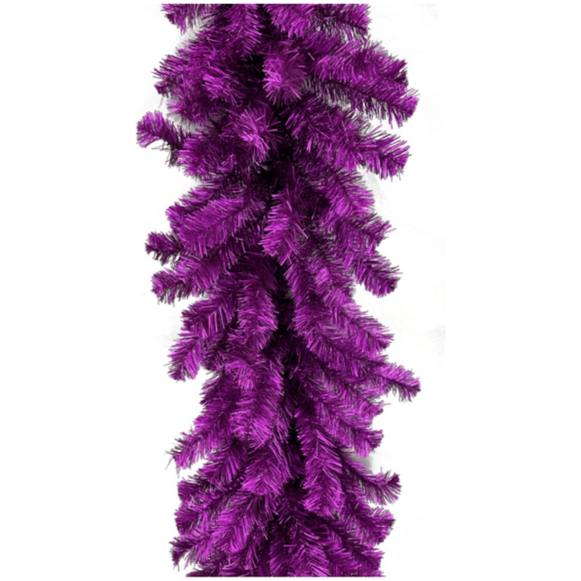 9&#x27; Purple Tinsel Garland, Unlit