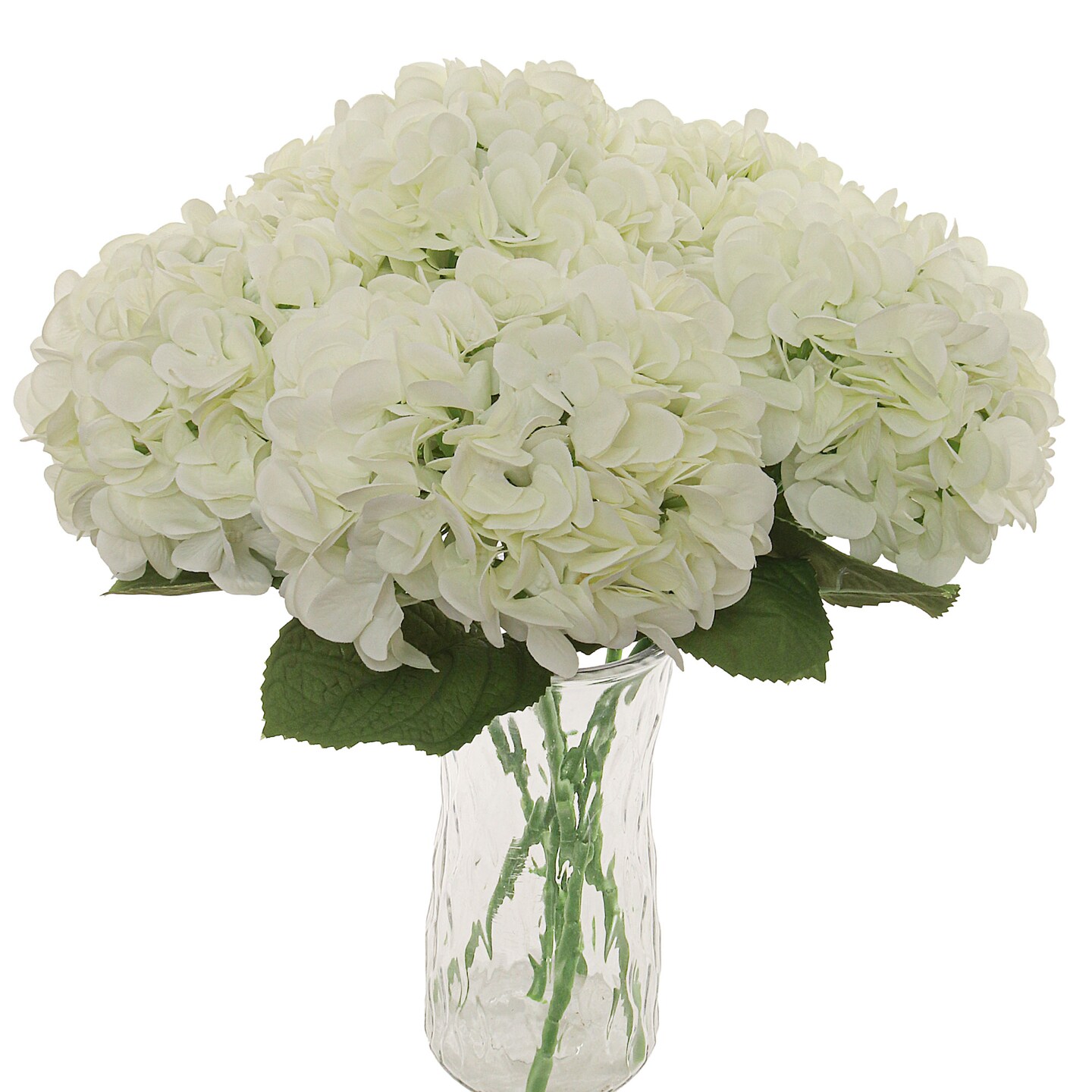 12PC 18" Cream Hydrangea Stems - Set of 12, Large 7" Blooms, Home Decor - Ideal for Bouquets, Centerpieces - Timeless All-Season Elegance, Floral Home by Artificial Flowers