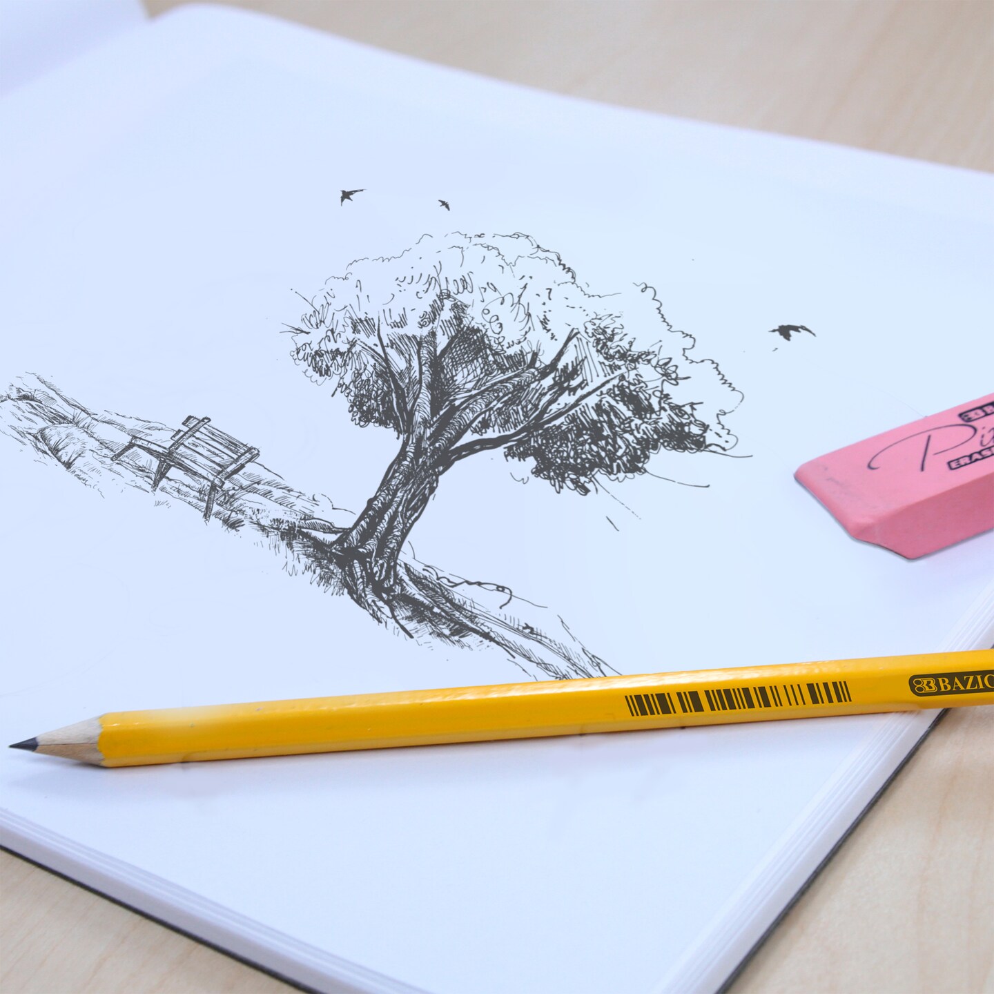 BAZIC Yellow Pencil #2 Premium Pre-Sharpened (12/Pack)