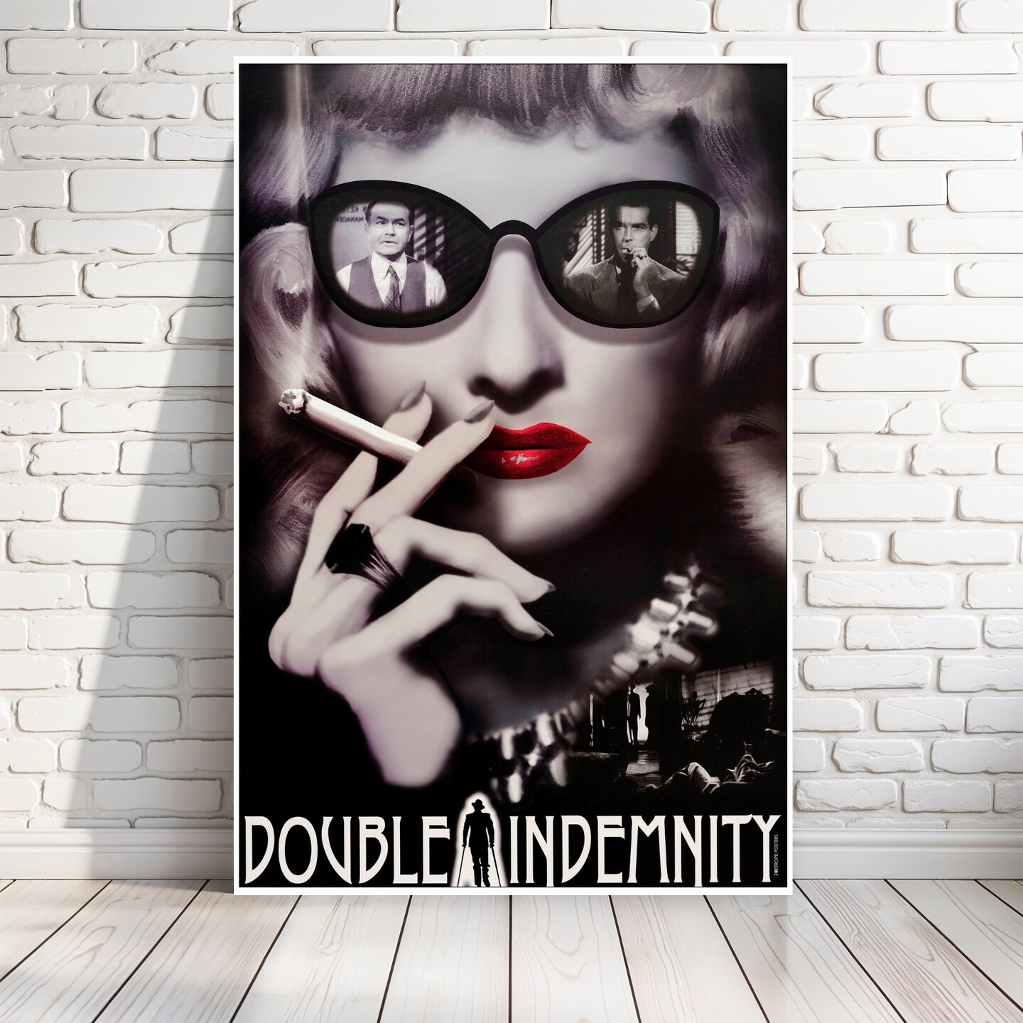 Print of 'Double Indemnity' classic movie poster, 1944 crime thriller  starring Barbara Stanwyck and Fred MacMurray: 727 | MakerPlace by Michaels, image size:1440x1440