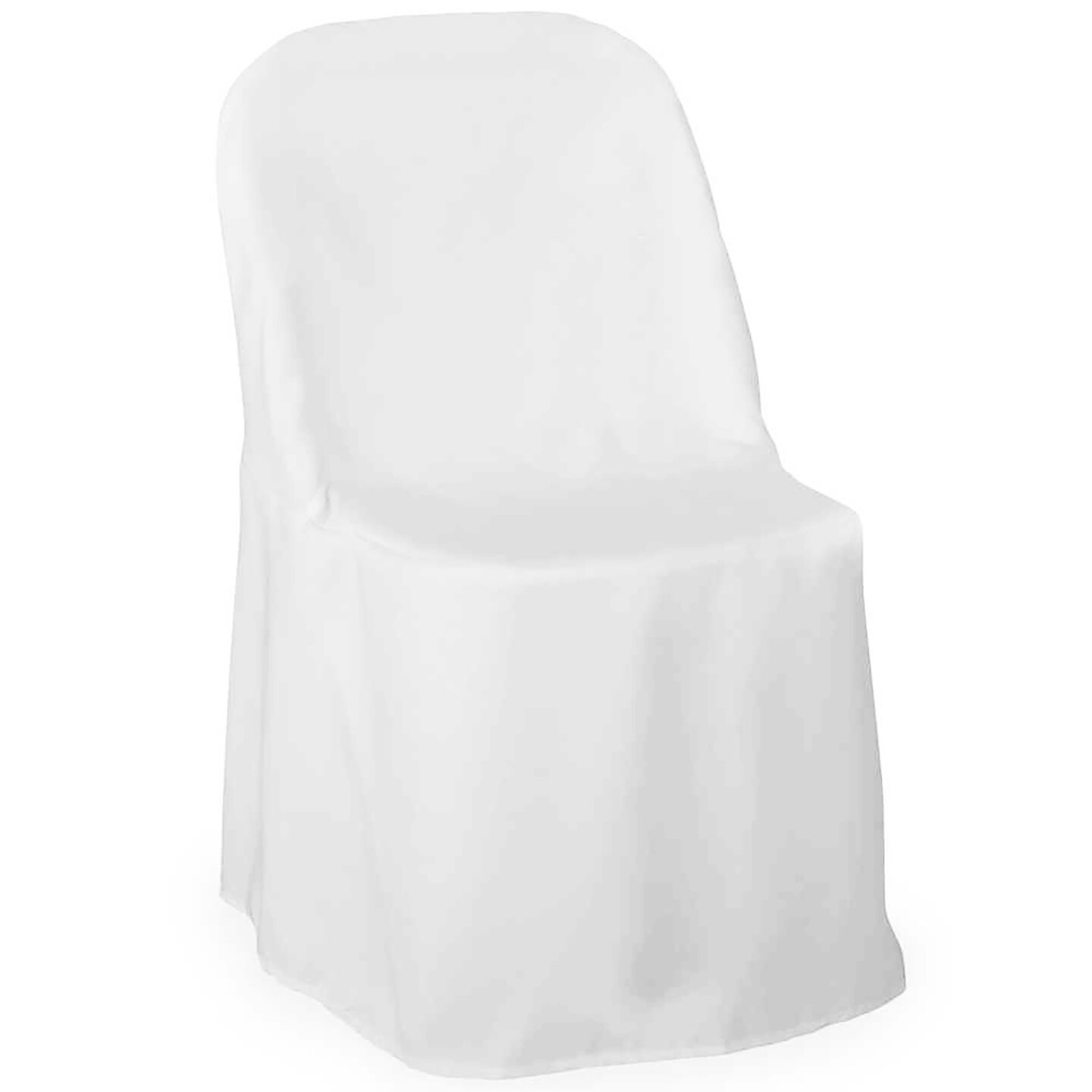 Lann's Linens 10 pcs Polyester Folding Chair Covers for Wedding, Party, and Banquet - Elegant Cloth Slipcovers