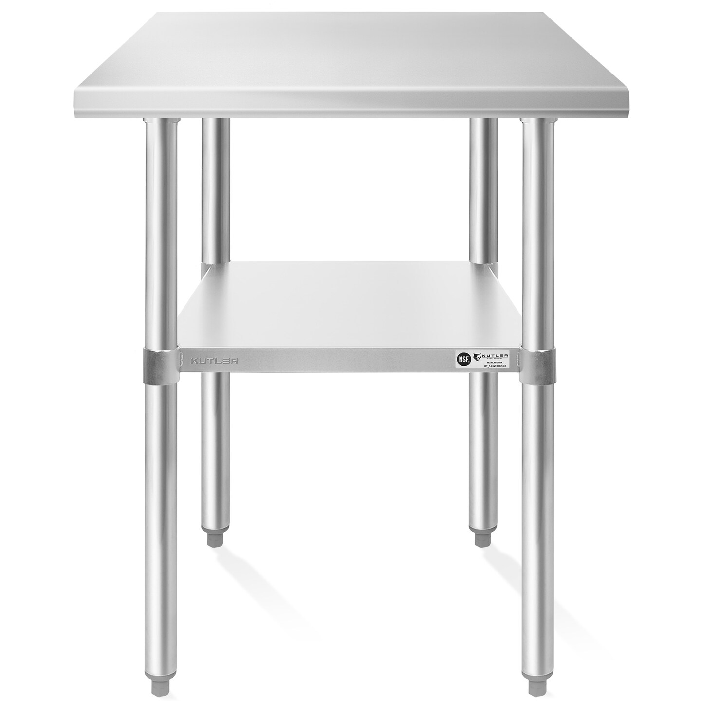 KUTLER Stainless Steel Table, NSF Heavy Duty Commercial Kitchen Prep and Work Table with Undershelf for Restaurant, Hotel, Home