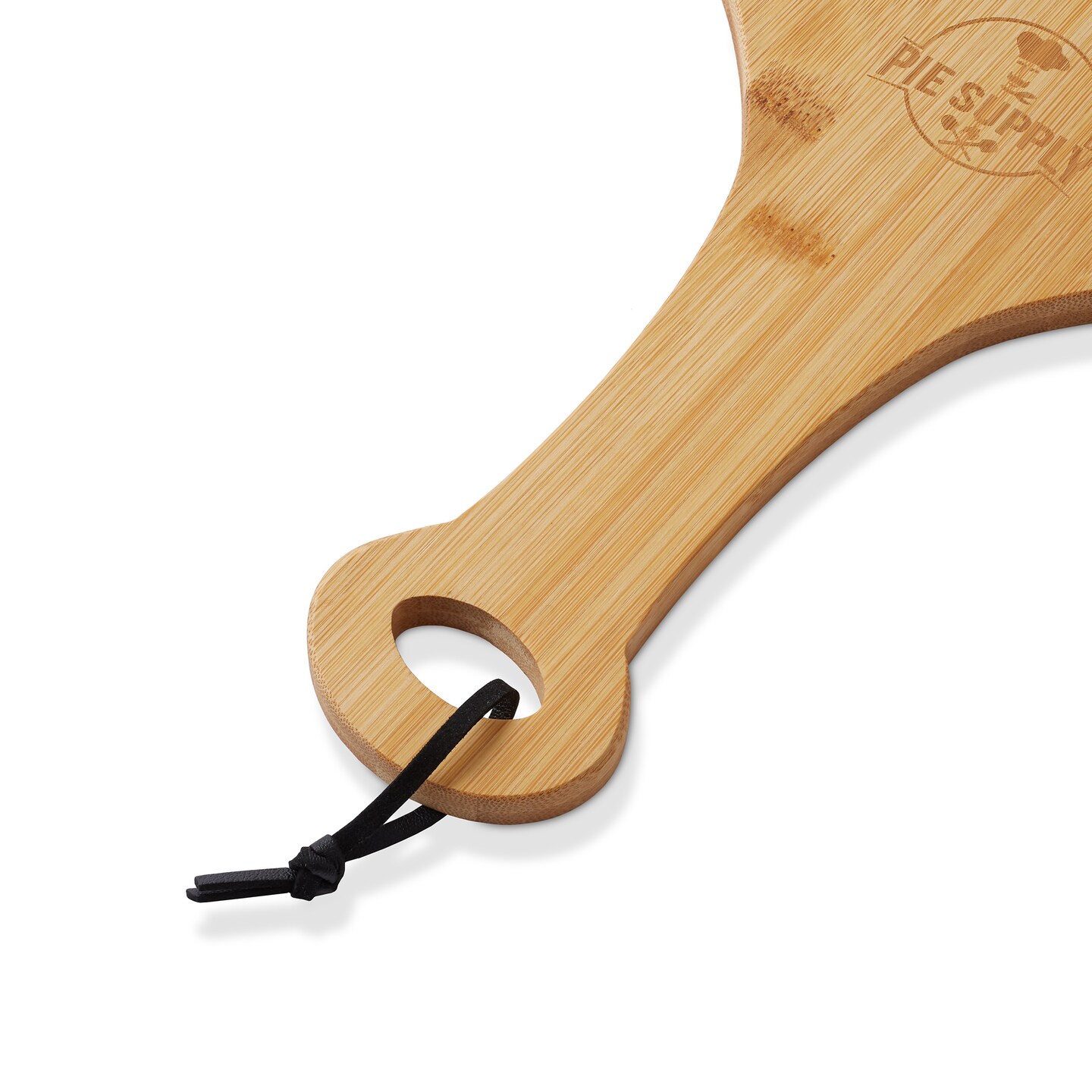 Pie Supply Bamboo Pizza Peel, Wooden Paddle Cutting Board with Handle for Pizza, Bread, Fruit, Vegetables, Cheese
