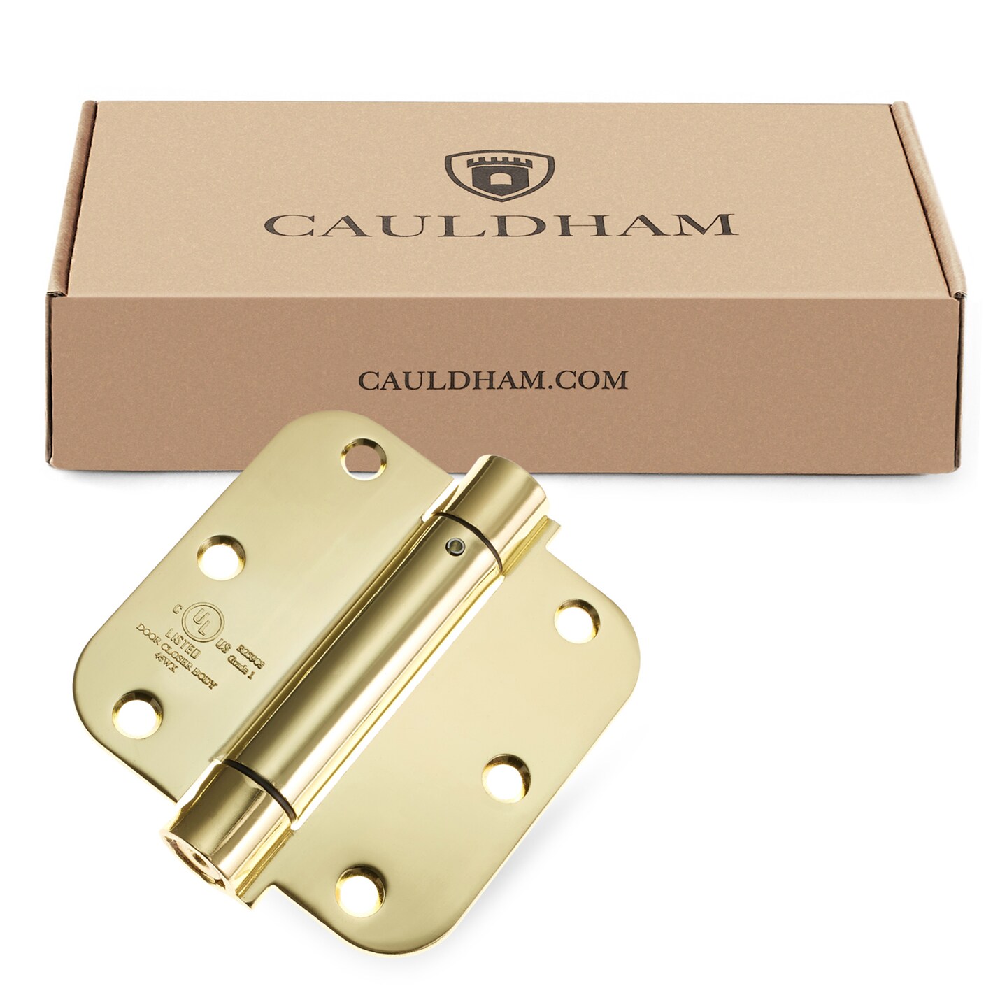 Cauldham (2 Pack) Heavy-Duty 3-1/2" Self-closing Spring Door Hinge with 5/8" Radius Corners, UL Listed