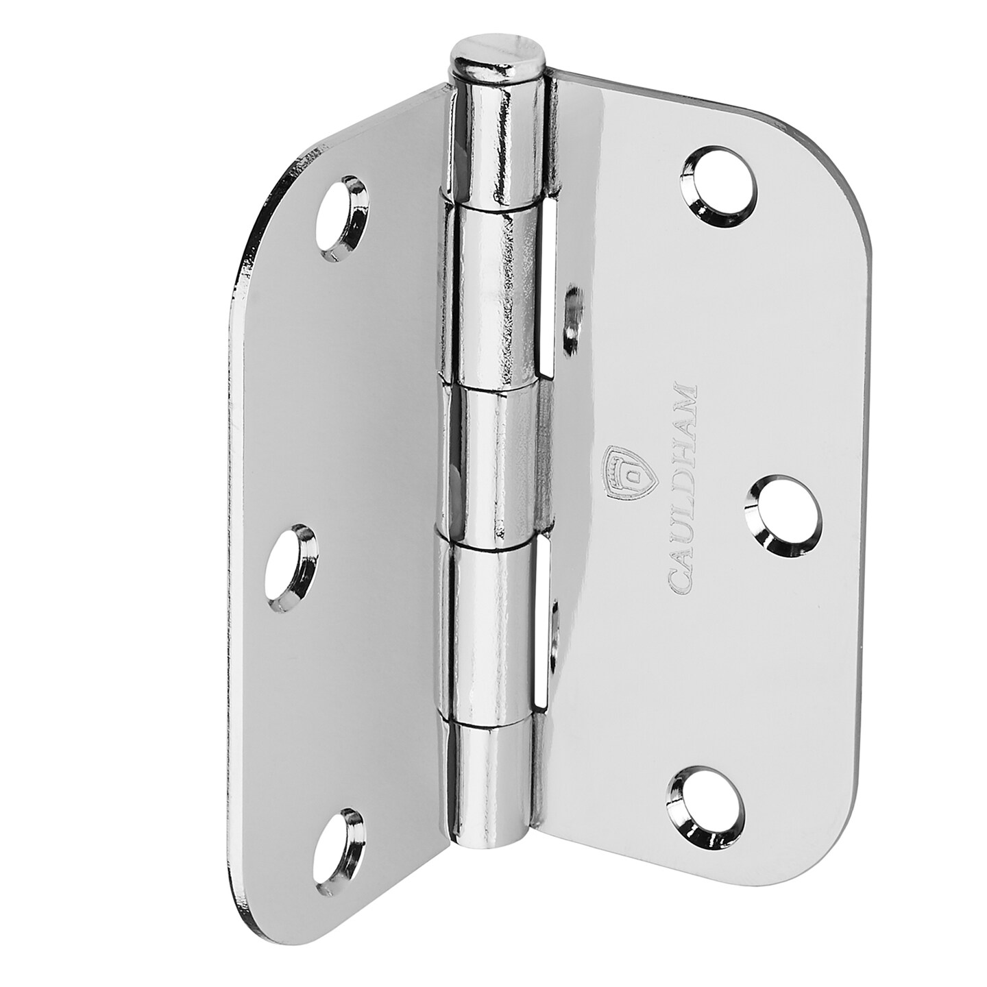 Cauldham Heavy-Duty 3-1/2" Interior Door Hinges with 5/8" Radius Corners - Polished Chrome