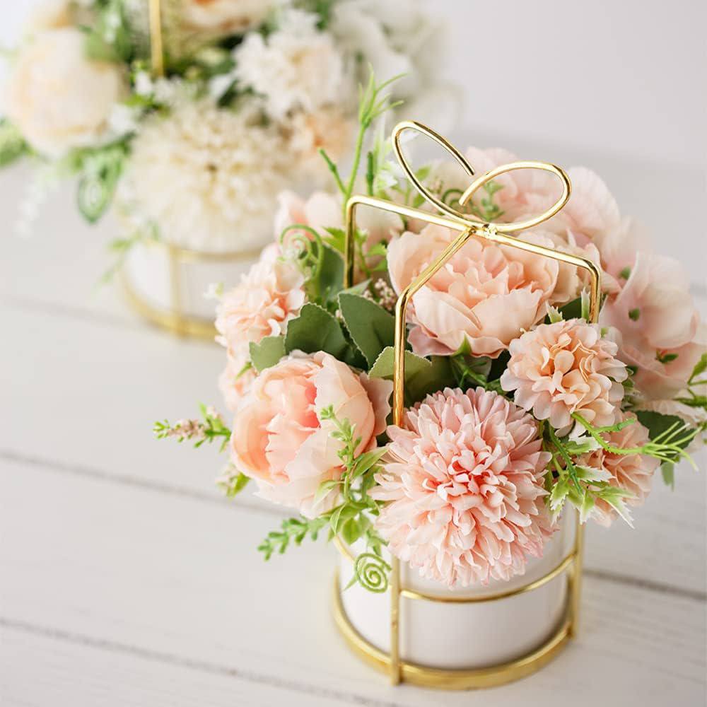 Fake Artificial Flowers in Vase Faux Peony Silk Hydrangea Flower Centerpieces D&#xE9;cor for Wedding Table Decoration
